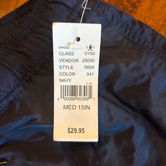 PacSun Men's Navy Blue Swim Trunks with Drawstring - Picture 6 of 6